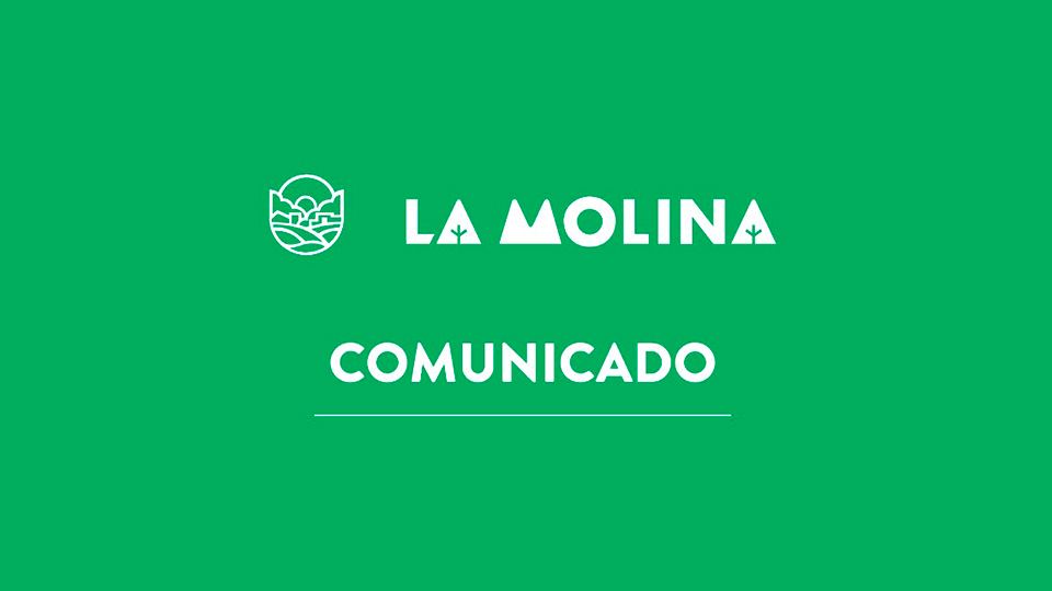 Fotografía publicada por la Municipalidad de La Molina con el comunicado "Comunicado"