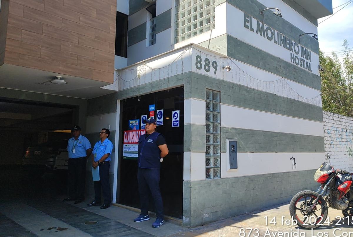 Fotografía publicada por la Municipalidad de La Molina con el comunicado "EN DÍA DE SAN VALENTÍN: EN LA MOLINA CIERRAN HOTEL POR MALAS CONDICIONES HIGIÉNI"
