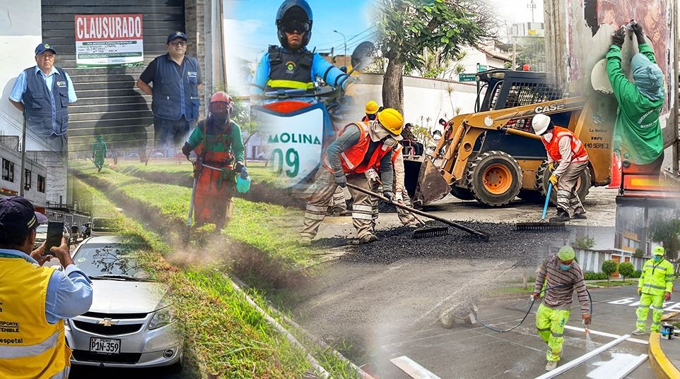 Fotografía publicada por la Municipalidad de La Molina con el comunicado "LA MUNICIPALIDAD DE LA MOLINA PONE EN MARCHA LA CAMPAÑA ‘TRABAJANDO ANDO’"