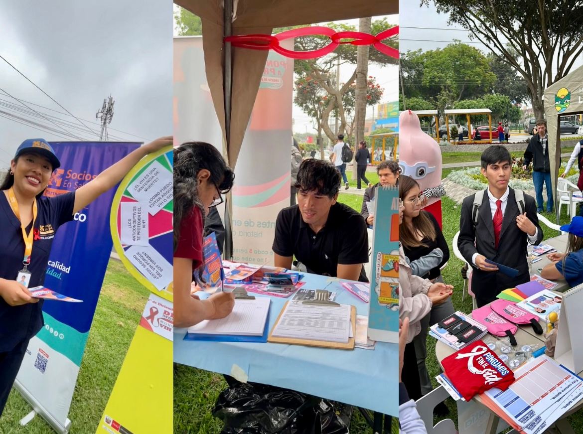 Fotografía publicada por la Municipalidad de La Molina con el comunicado "FERIA DE SALUD COMO LANZAMIENTO DE CAMPAÑA EN EL MARCO DEL DÍA MUNDIAL DE LUCHA "