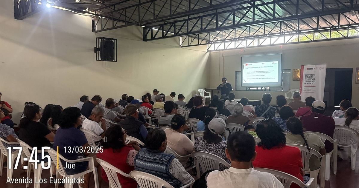 Fotografía publicada por la Municipalidad de La Molina con el comunicado "MINISTERIO DE JUSTICIA INFORMÓ A VECINOS DE MATAZANGO SOBRE SUCESIÓN INTESTADA"